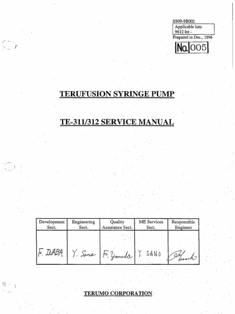 Terumo Te 331 Service Manual PDF Compressed PDF
