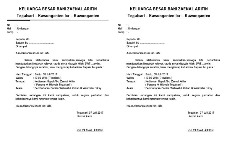 Undangan Keluarga | PDF