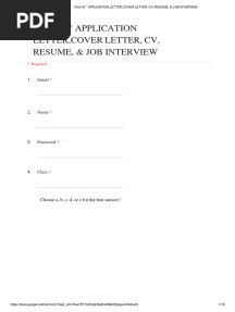 (Part A) APPLICATION LETTER, COVER LETTER, CV, RESUME, & JOB INTERVIEW - Google Forms-1