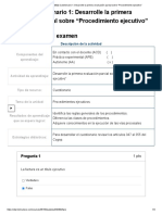 Examen - (AAB02) Cuestionario 1 - Desarrolle La Primera Evaluación Parcial Sobre "Procedimiento Ejecutivo"