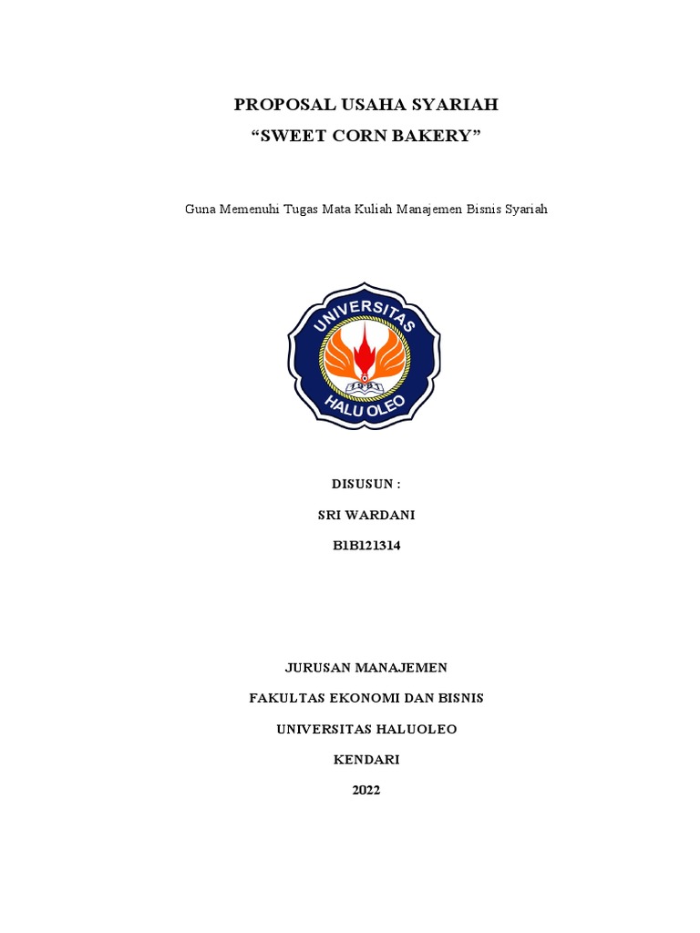 Proposal Usaha Sweet Corn Bakery S1 Perb Pdf