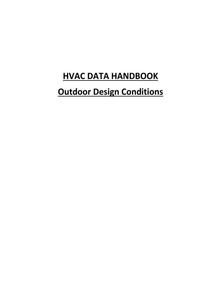 HVAC Data Handbook | PDF | Electromechanical Engineering | Meteorology