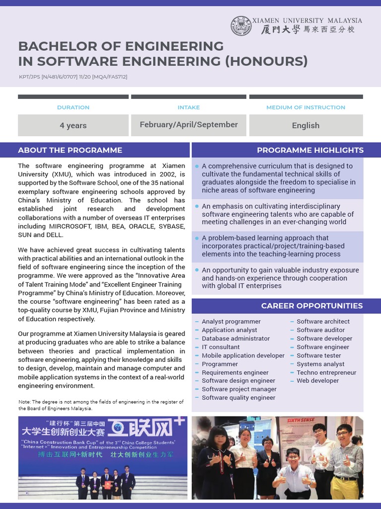 Bachelor of Engineering in Software Engineering (Honours) | Download ...