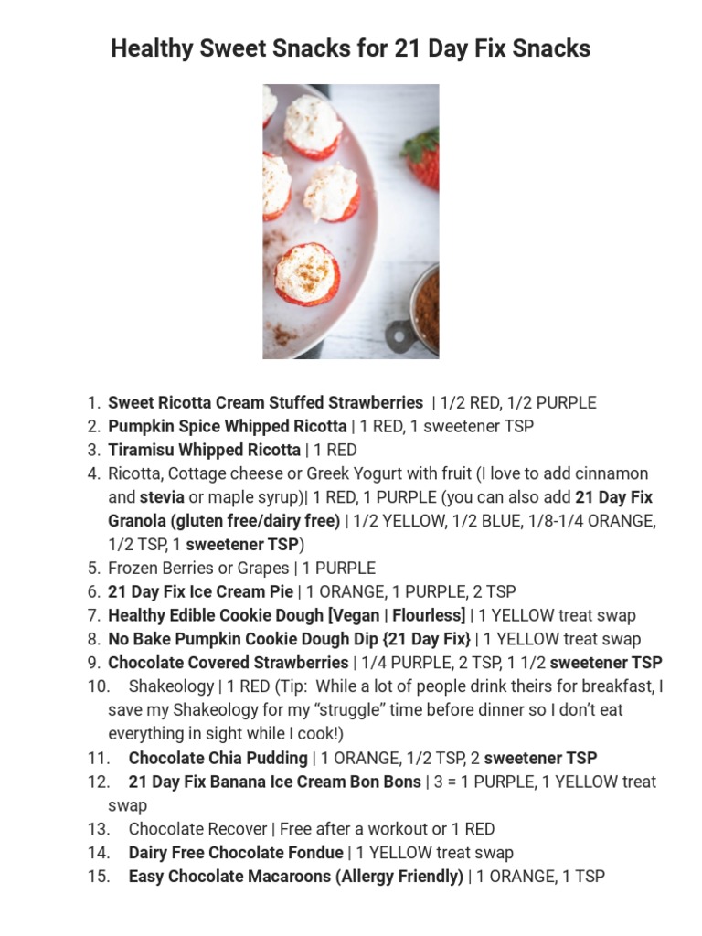 21 Day Fix Sweet Snack Ideas | PDF | Chocolate | Muffin