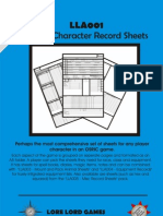 LLA001 OSRIC Player Character Record Sheets