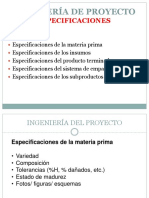 Ingeniería de Proyecto - Especificaciones