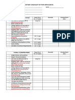 Documentary Checklist of PNP Applicants
