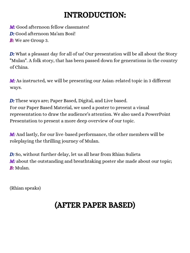 English Hosting Script Pdf