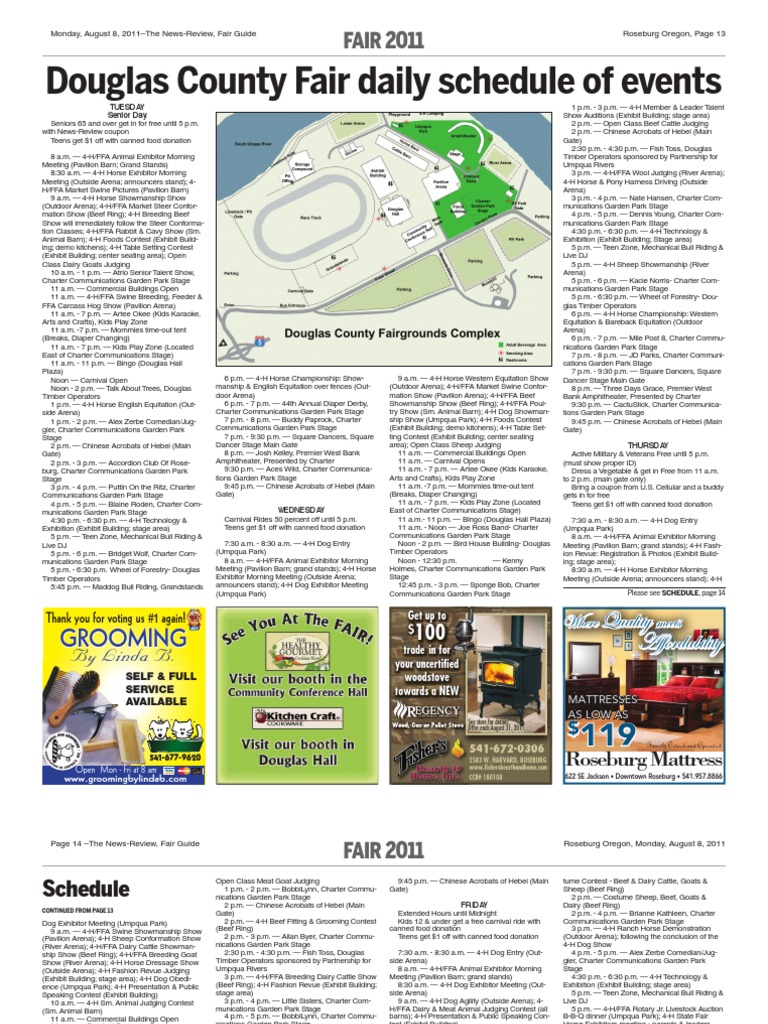 2011 Douglas County Fair Schedule of Events PDF Horses Goat