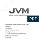 Ensayo Normas Jurídicas y Religiosas Sobre El