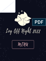 Log Off Night 2022 Menu