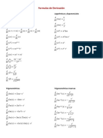 Formulas de Derivación