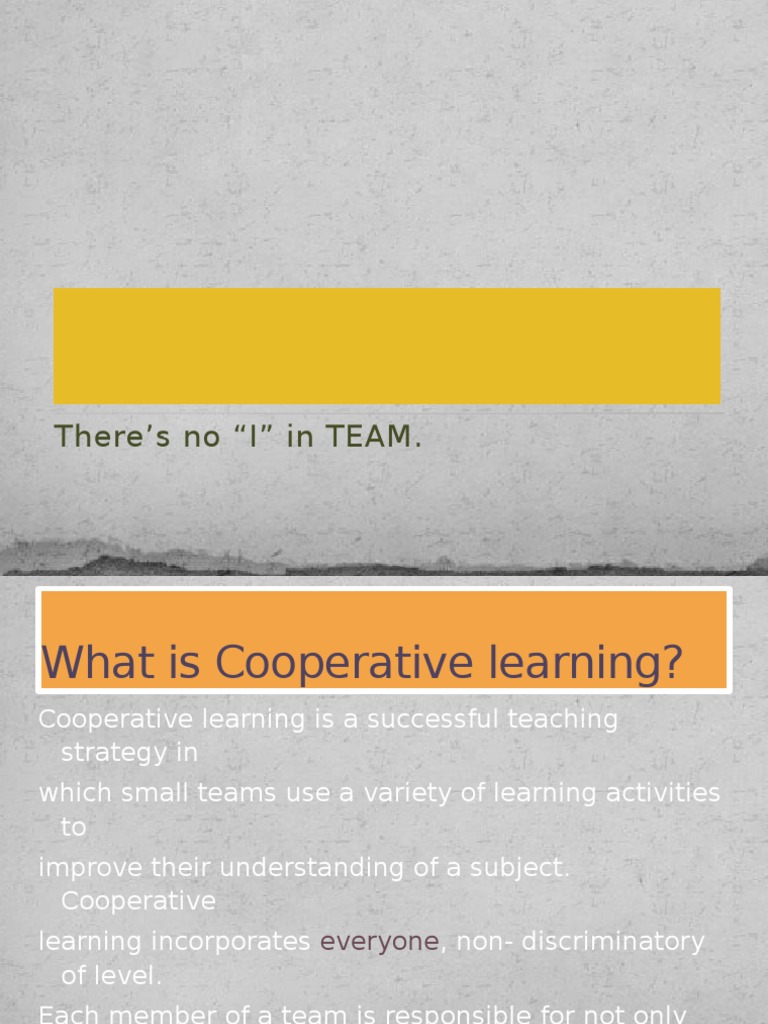 Cooperative Learning Strategies Overview | PDF | Teaching | Learning