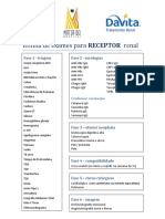 Rotina de Exames para Receptor Renal