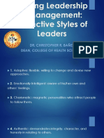 Distinctive Styles of Leaders