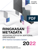 Ringkasan Metadata Kegiatan Statistik Sektoral Dan Khusus BPS Provinsi Sumatera Selatan