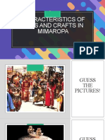 ARTS Characteristics of Arts and Crafts in MIMAROPA