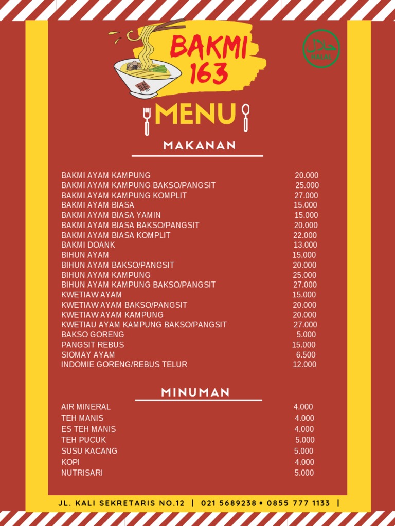 Photo inspiration: Gallery Detail: Menu Makanan Dan Minuman Terjangkau Pdf
