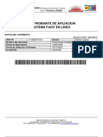 Comprobante de afiliación al sistema FAOV en línea