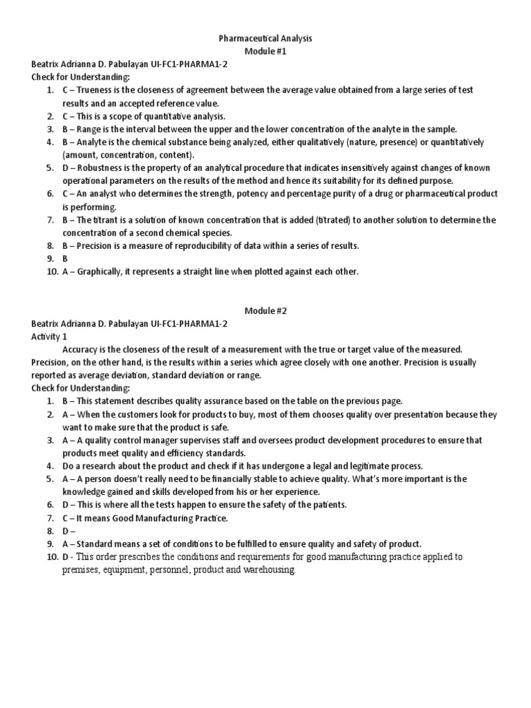 Accuracy and Precision in Pharma Analysis | PDF | Accuracy And ...