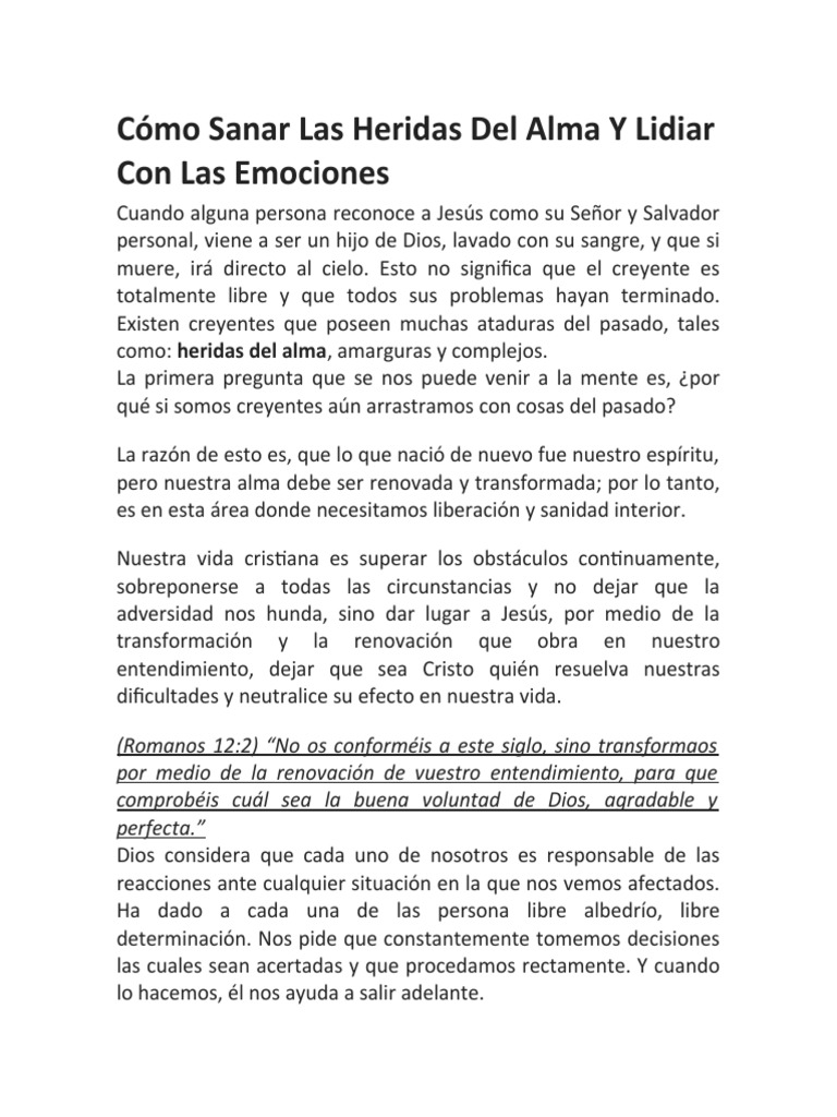 Sanando las Heridas del Alma | PDF | Alma | Dios