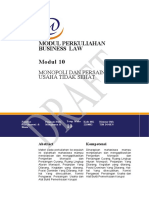 Modul Pertemuan Ke-10 .Monopoli Persaingan Usaha TDK Sehat Business Law. S1-2