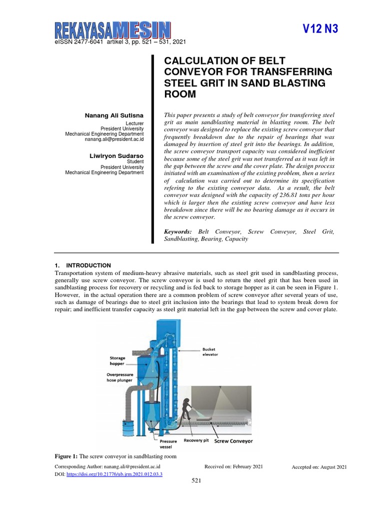 Belt Conveyor Design for Steel Grit | PDF | Belt (Mechanical ...