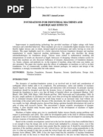 FOUNDATIONS FOR INDUSTRIAL MACHINES AND EARTHQUAKE EFFECTS - K.G. Bhatia - ISET Journal of Earthquake Technology, Paper No. 495, Vol. 45, No. 1-2, March-June 2008, Pp. 13-29