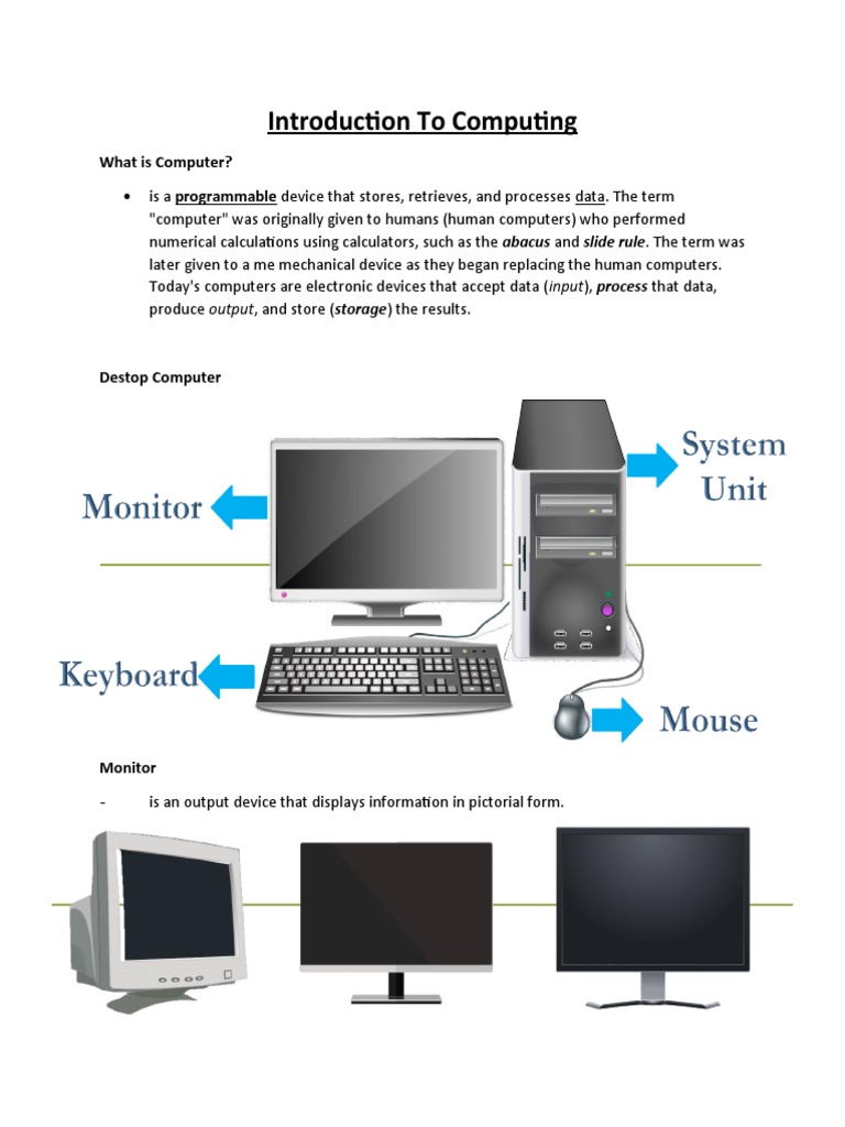 Introduction To Computing 1st Year 1st Semester Pdf Personal