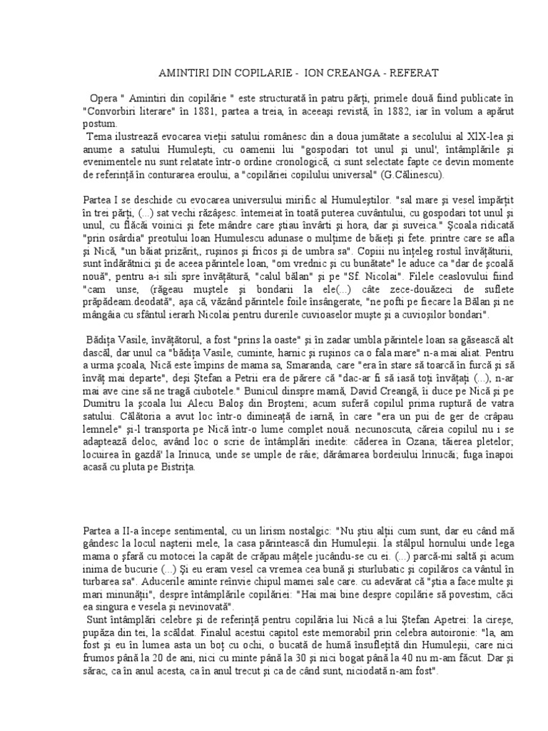 Amintiri Din Copilarie