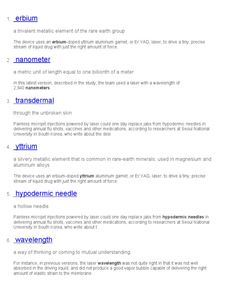 Spelling 1 PDF Laser Injection (Medicine)