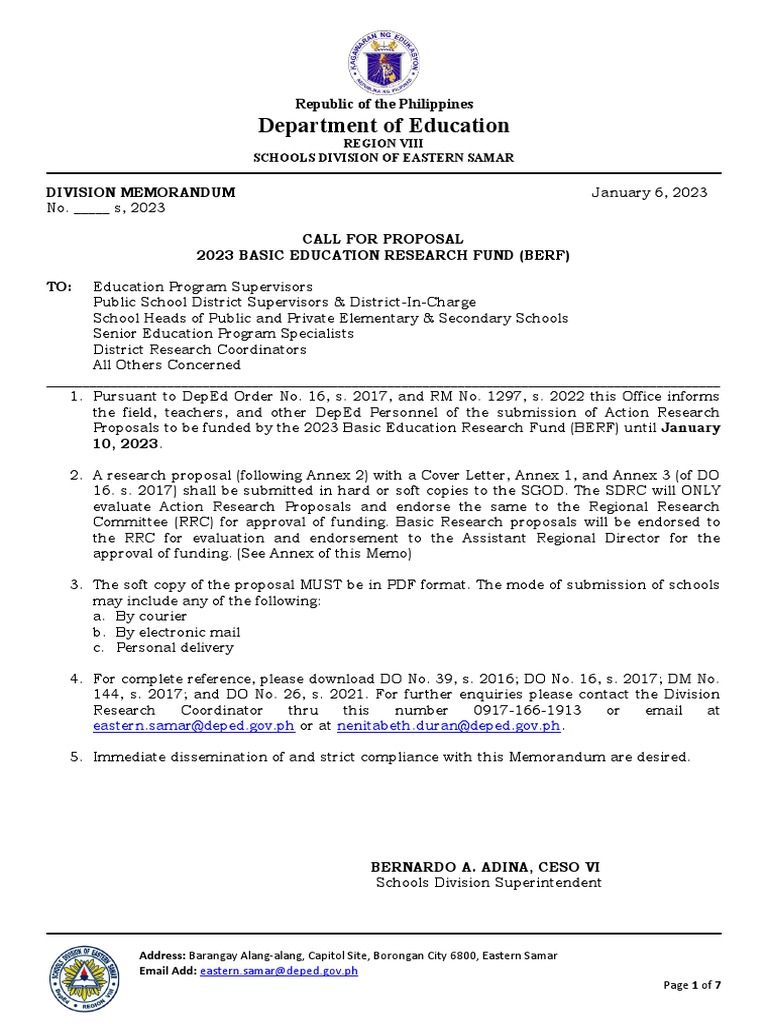 Call For Proposal PDF Government