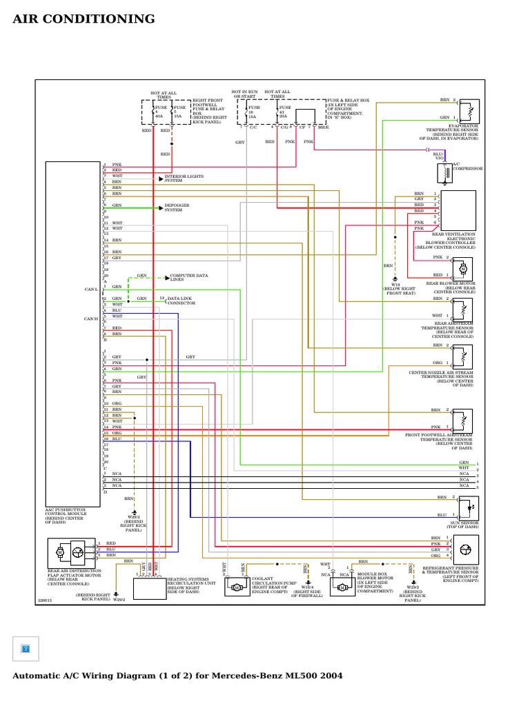 Mercedes-Benz ML500 Wiring Diagrams | PDF | Manufactured Goods | Vehicles