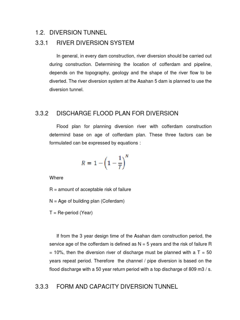 Diversion Tunnel PDF River Civil Engineering