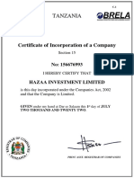 Certificate of Incorporation