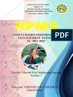 RPMS Results for Catarman Integrated School Teacher