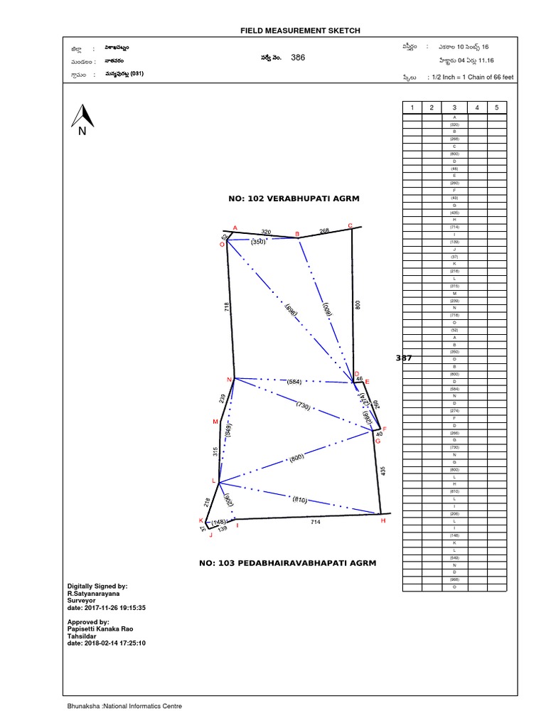 Field Measurement Sketch 1/2 Inch 1 Chain of 66 Feet PDF