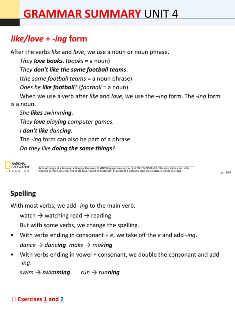 Life 2e BrE ELEM SB U04 Grammar Summary | Download Free PDF | Verb | Adverb