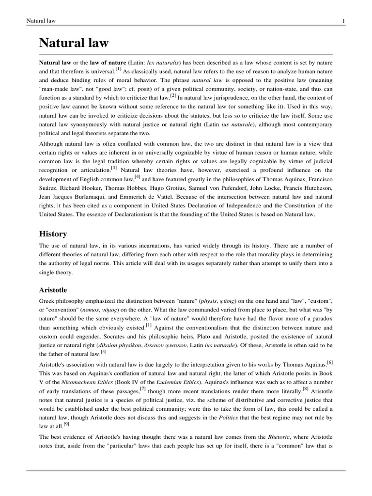 Natural Law PDF Natural Law Jurisprudence
