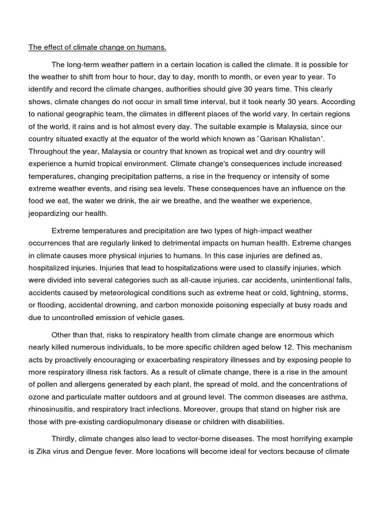Impact of Climate Change on Human Health | PDF | Weather | Climate