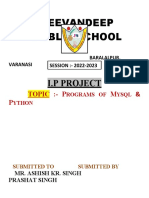 Jeevandeep School IP Project on MySQL & Python Programs