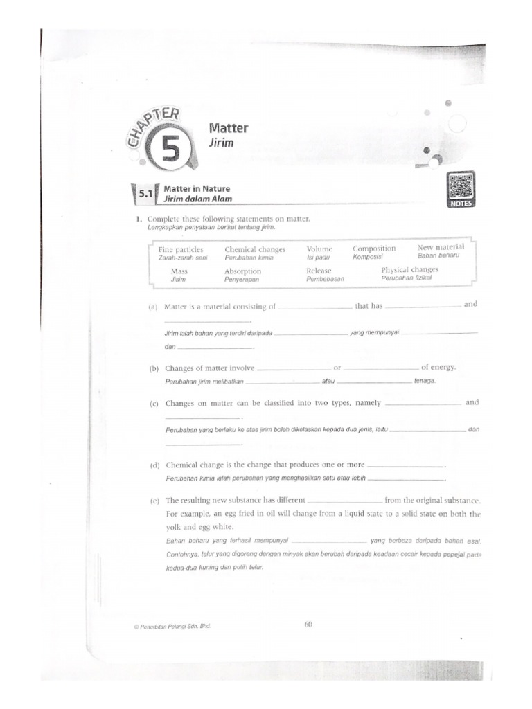 Form 1 Sains Bab 5 Jirim PDF