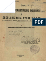 Istoricul Monastirilor Inchinate Vasilescu Coman Bucuresti 1932