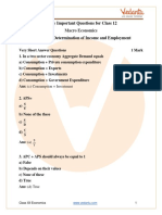 Important Questions on Determination of Income and Employment