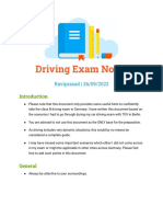 Driving Exam Notes