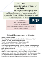Unit Iv: Pharmacognosy in Various Systems of Medicine