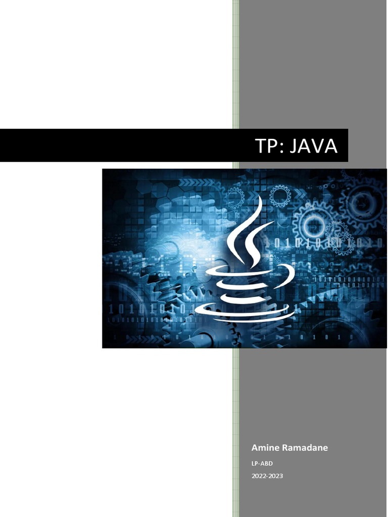 TP JAVA Amine Ramadane LPABD 2022 2023 | PDF | Somme (arithmétique ...