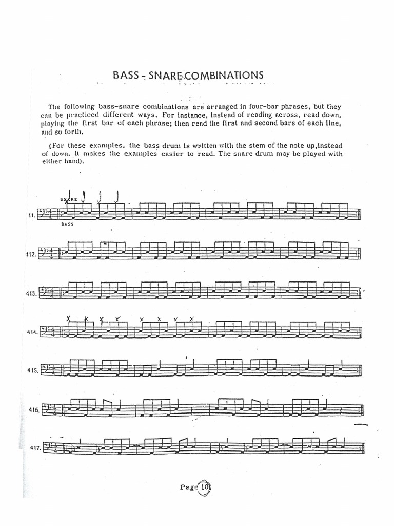 Bass Snare Combinations PDF