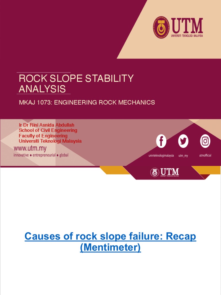 Rock Slope Stability Analysis Techniques | PDF | Yield (Engineering ...