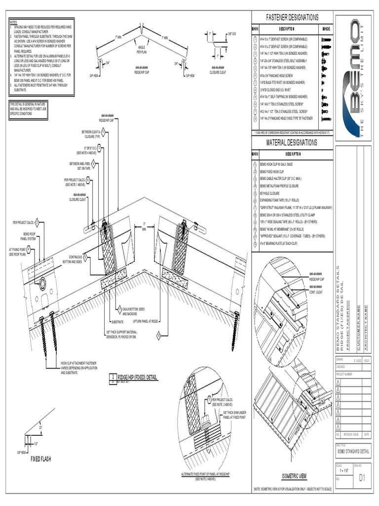 24 Ridge (Fixed) Detail | PDF | Screw | Metals